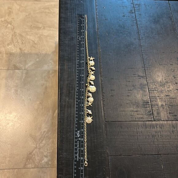 Vintage '1990's Talbot Bib Fashion Gold Tone Nautical Charm Necklace Shell Fish - Picture 7 of 8